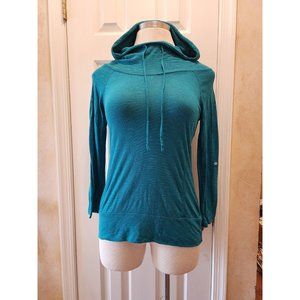 Neon Soul 3/4 sleeve hooded cowl neck shirt‎ teal size large